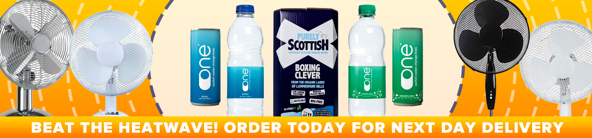 Fans and bottled water for offices studios and location teams